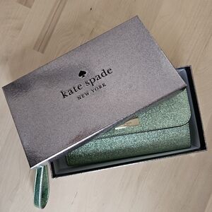 Kate Spade Kenzie Shimmering Green Clutch